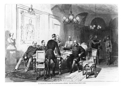Consiglio di guerra alla Prefettura di Versailles il 6 dicembre 1870, illustrazione da 